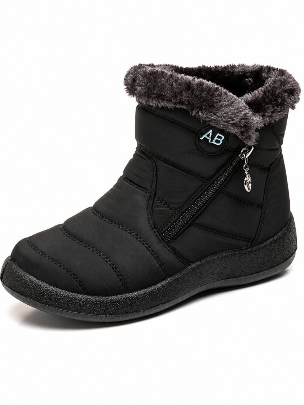 Waterproof Winter Women Shoes Snow Boots Fur-lined Slip On Warm Ankle Size US
